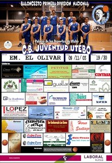 Cartel oficial de los encuentros de Liga.<br />Fotografía: CB Juventud Utebo